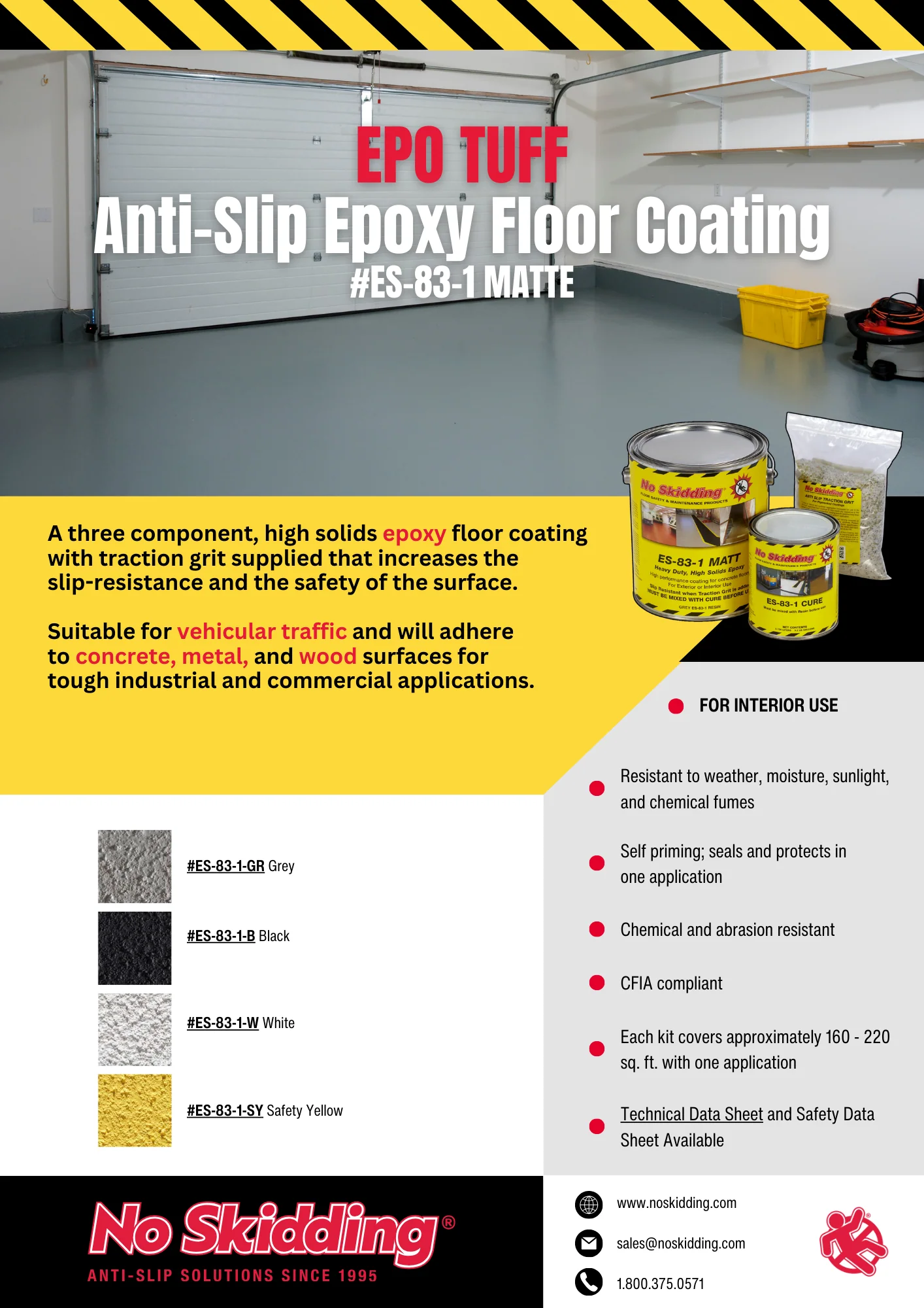 Anti-Slip Floor Coating Kit - Matt Finish (2-Part, 1 Gallon Kit) #ES-83-1