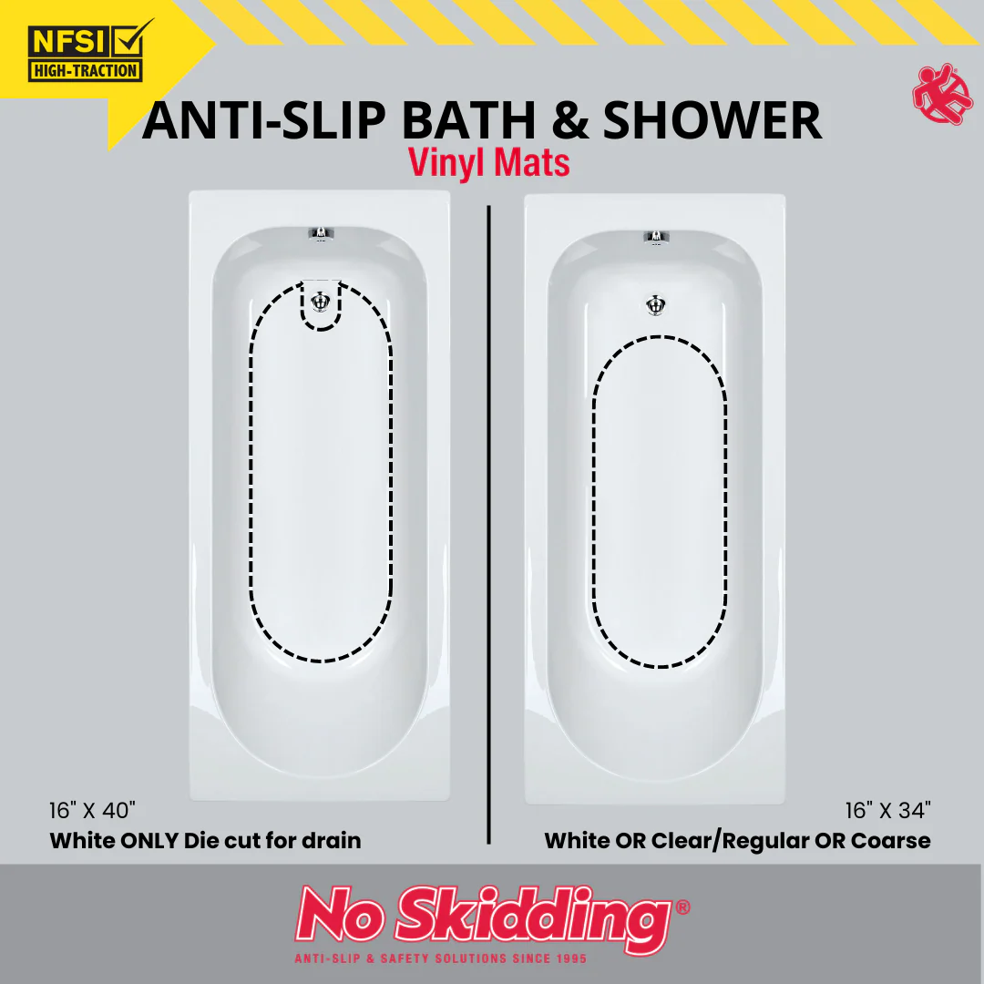 Anti-Slip Vinyl Bath & Shower Mats (2 Pack)