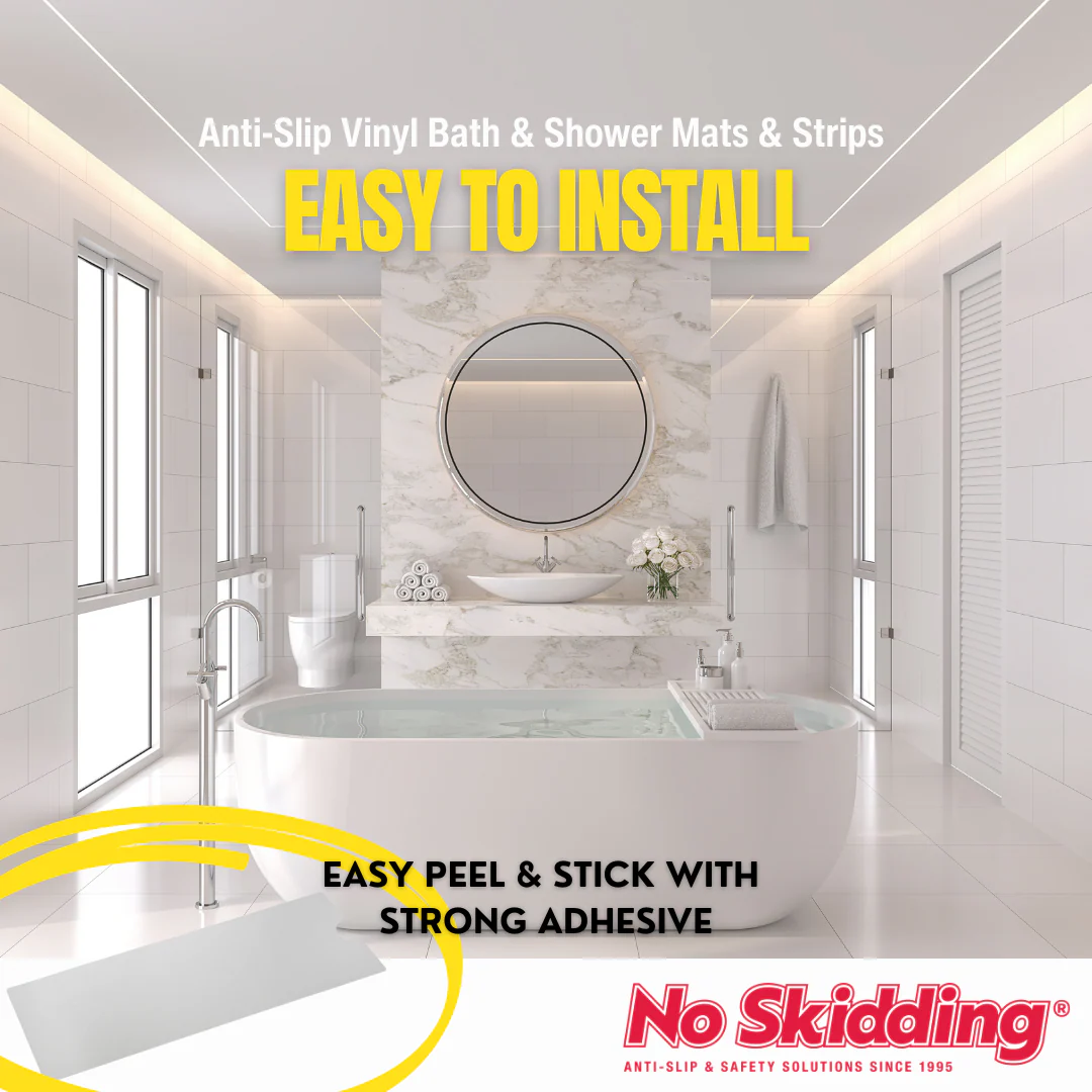 Anti-Slip Vinyl Bath & Shower Mats (2 Pack)