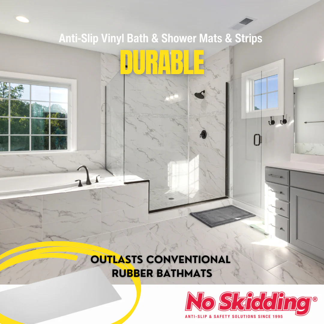 Anti-Slip Vinyl Bath & Shower Mats (2 Pack)